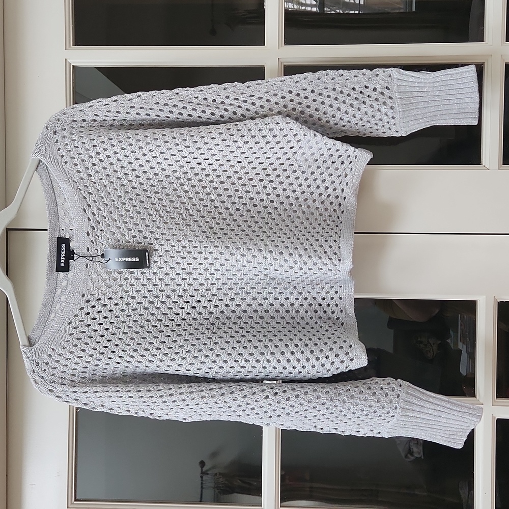Metallic Open Stotch Dolman Sleeve Sweater!